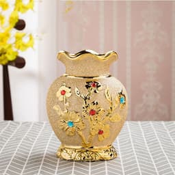 image-Ceramic Vase Electroplating Gold European Style Home Living Room Decoration