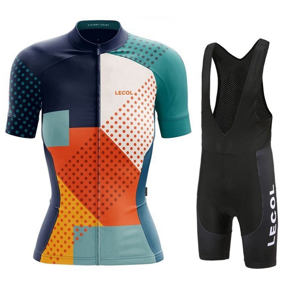 image-Summer Short-Sleeved Suspenders Cycling Jersey Suit Mountain Biking Road Team