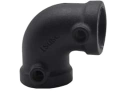image-Aluminum Alloy Retro Matte Black Elbow Base Three-way Fastener