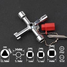 image-Plumbers Multi Tool 4 Way Gas Electric Meter Box Radiator Plumbing Tool Plumbers Utilities Gas Water Keys New