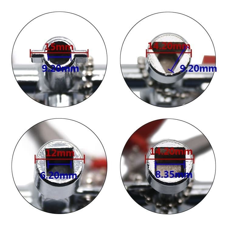image-Plumbers Multi Tool 4 Way Gas Electric Meter Box Radiator Plumbing Tool Plumbers Utilities Gas Water Keys New