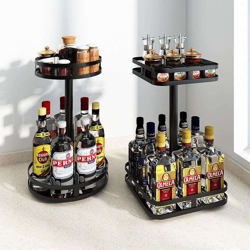 image-Kitchen Shelves Rotating Seasoning Rack Countertop Seasoning