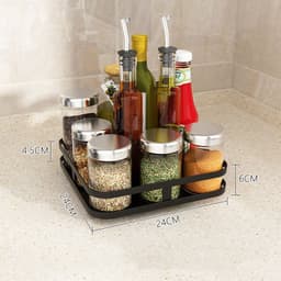 image-Kitchen Shelves Rotating Seasoning Rack Countertop Seasoning