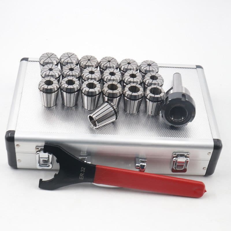 image-19pcs Milling Cutter Shank Collet Set Aluminum Plastic Box Packaging