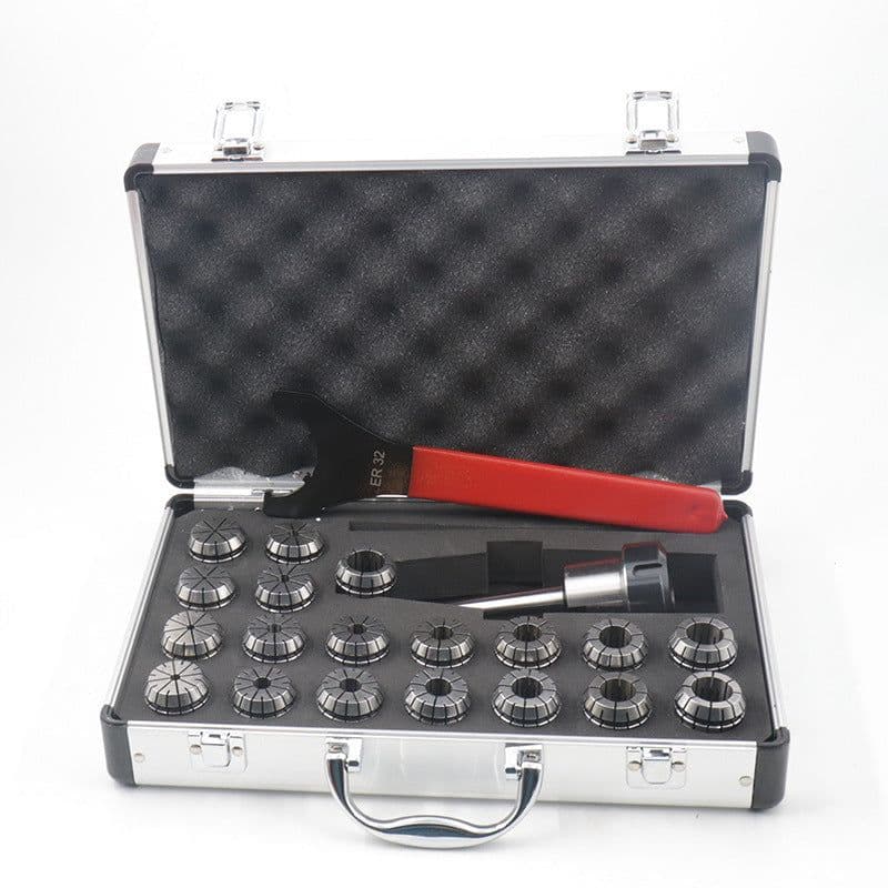 image-19pcs Milling Cutter Shank Collet Set Aluminum Plastic Box Packaging