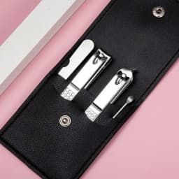 image-Stainless Steel Nail Clipper Household Ear Spoon Pedicure Cutter Scissors Cuticle Tool Travel Case Kit