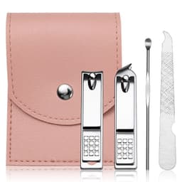 image-Stainless Steel Nail Clipper Household Ear Spoon Pedicure Cutter Scissors Cuticle Tool Travel Case Kit