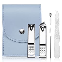 image-Stainless Steel Nail Clipper Household Ear Spoon Pedicure Cutter Scissors Cuticle Tool Travel Case Kit