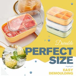 image-Silicone Ice Cube Mould With DIY Lid 6 Grid Soft Bottom Ce Cube Mold Square Fruit Ice Cube Maker Tray Kitchen Bar Tools Acces