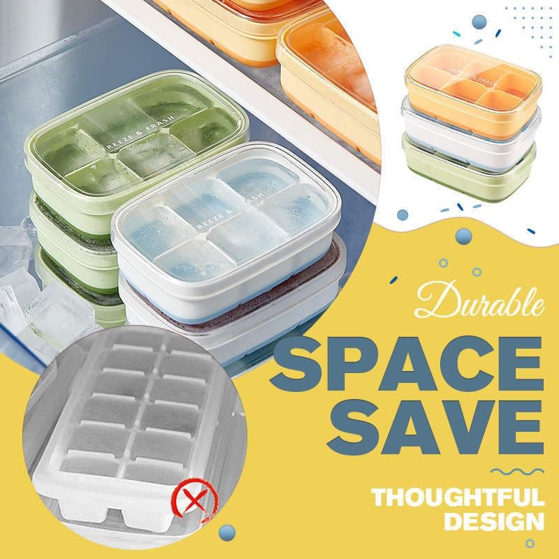 image-Silicone Ice Cube Mould With DIY Lid 6 Grid Soft Bottom Ce Cube Mold Square Fruit Ice Cube Maker Tray Kitchen Bar Tools Acces
