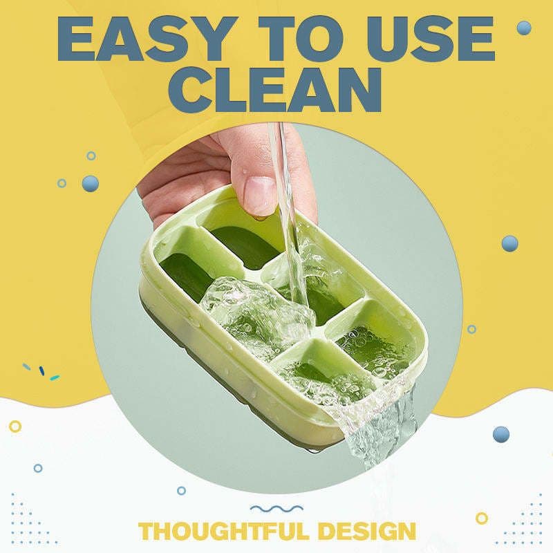 image-Silicone Ice Cube Mould With DIY Lid 6 Grid Soft Bottom Ce Cube Mold Square Fruit Ice Cube Maker Tray Kitchen Bar Tools Acces