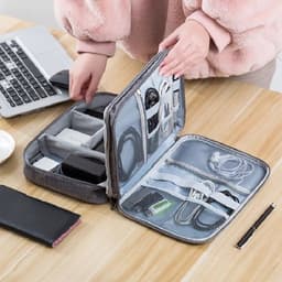image-Electronics Organizer Travel Cable Organizer Bag Waterproof Portable Digital Storage Bag Electronic Accessories Case Cable Charger Organizer Case Multifunctional Waterproof Storage Bag