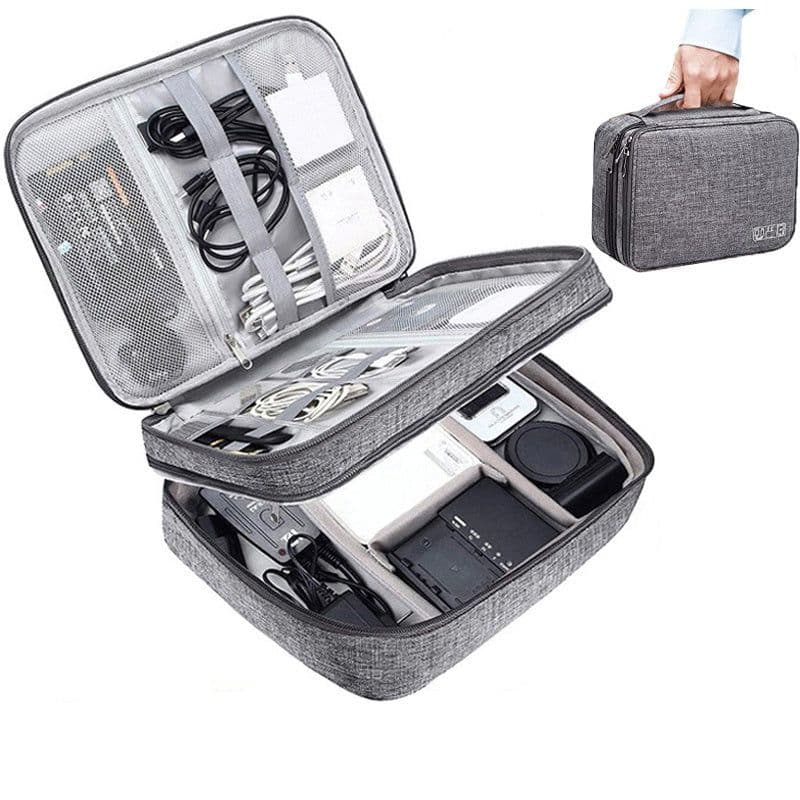 image-Electronics Organizer Travel Cable Organizer Bag Waterproof Portable Digital Storage Bag Electronic Accessories Case Cable Charger Organizer Case Multifunctional Waterproof Storage Bag