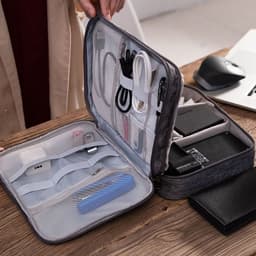 image-Electronics Organizer Travel Cable Organizer Bag Waterproof Portable Digital Storage Bag Electronic Accessories Case Cable Charger Organizer Case Multifunctional Waterproof Storage Bag