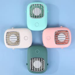 image-Hanging Neck Fan USB Portable Fan Can Support Fan With Bracket Tiffany Blue Fan