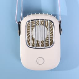 image-Hanging Neck Fan USB Portable Fan Can Support Fan With Bracket Tiffany Blue Fan