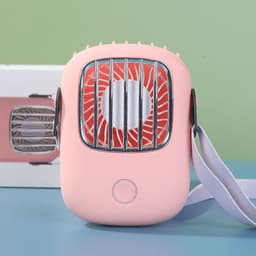 image-Hanging Neck Fan USB Portable Fan Can Support Fan With Bracket Tiffany Blue Fan