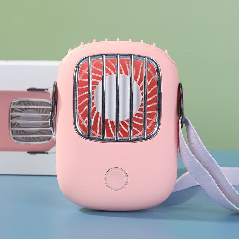image-Hanging Neck Fan USB Portable Fan Can Support Fan With Bracket Tiffany Blue Fan