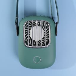 image-Hanging Neck Fan USB Portable Fan Can Support Fan With Bracket Tiffany Blue Fan