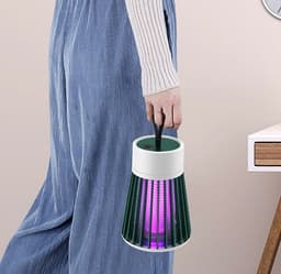 image-Electric-Shock Physical Mosquito Killer Light Purple Light Mosquito Trap Mosquito Killer Portable OutdoorBedroom USB Rechargeable Mosquito Trap