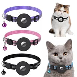 image-Reflective Collar Waterproof Holder Case For Airtag Air Tag Airtags Protective Cover Cat Dog Kitten Puppy Nylon Collar
