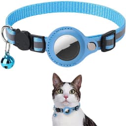 image-Reflective Collar Waterproof Holder Case For Airtag Air Tag Airtags Protective Cover Cat Dog Kitten Puppy Nylon Collar