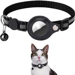 image-Reflective Collar Waterproof Holder Case For Airtag Air Tag Airtags Protective Cover Cat Dog Kitten Puppy Nylon Collar