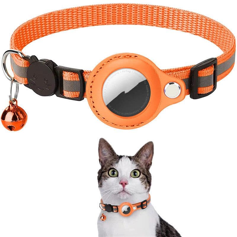 image-Reflective Collar Waterproof Holder Case For Airtag Air Tag Airtags Protective Cover Cat Dog Kitten Puppy Nylon Collar