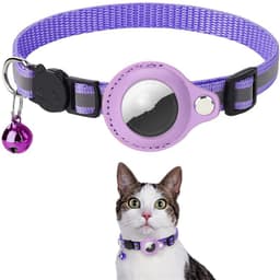 image-Reflective Collar Waterproof Holder Case For Airtag Air Tag Airtags Protective Cover Cat Dog Kitten Puppy Nylon Collar