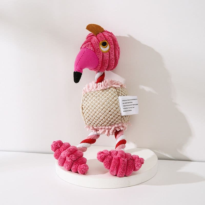 image-Pet Toy Donkey Shape Corduroy Chew Toy For Dogs Puppy Squeaker Squeaky Plush Bone Molar Dog Toy Pet Training Dog