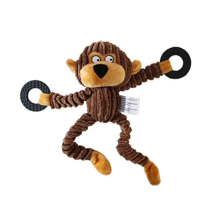 image-Pet Toy Donkey Shape Corduroy Chew Toy For Dogs Puppy Squeaker Squeaky Plush Bone Molar Dog Toy Pet Training Dog
