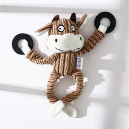 image-Pet Toy Donkey Shape Corduroy Chew Toy For Dogs Puppy Squeaker Squeaky Plush Bone Molar Dog Toy Pet Training Dog