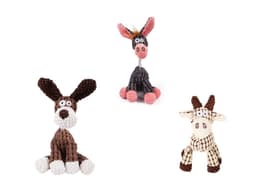 image-Pet Toy Donkey Shape Corduroy Chew Toy For Dogs Puppy Squeaker Squeaky Plush Bone Molar Dog Toy Pet Training Dog