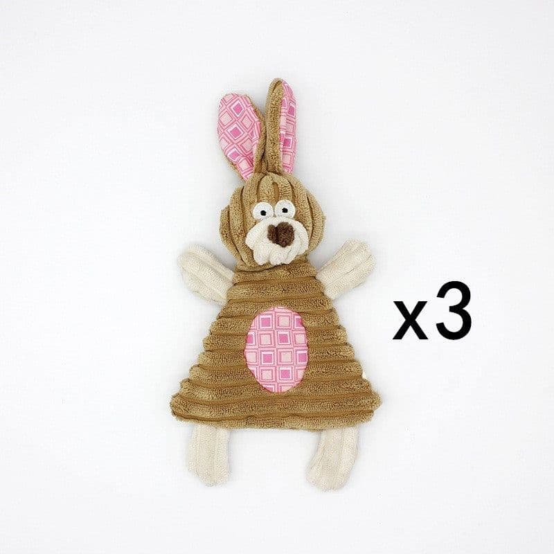 image-Pet Toy Donkey Shape Corduroy Chew Toy For Dogs Puppy Squeaker Squeaky Plush Bone Molar Dog Toy Pet Training Dog