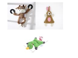 image-Pet Toy Donkey Shape Corduroy Chew Toy For Dogs Puppy Squeaker Squeaky Plush Bone Molar Dog Toy Pet Training Dog