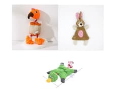 image-Pet Toy Donkey Shape Corduroy Chew Toy For Dogs Puppy Squeaker Squeaky Plush Bone Molar Dog Toy Pet Training Dog