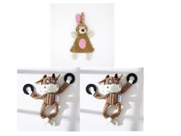 image-Pet Toy Donkey Shape Corduroy Chew Toy For Dogs Puppy Squeaker Squeaky Plush Bone Molar Dog Toy Pet Training Dog