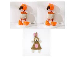 image-Pet Toy Donkey Shape Corduroy Chew Toy For Dogs Puppy Squeaker Squeaky Plush Bone Molar Dog Toy Pet Training Dog