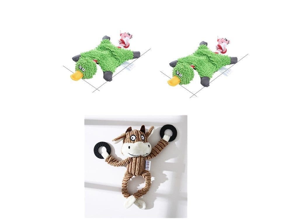 image-Pet Toy Donkey Shape Corduroy Chew Toy For Dogs Puppy Squeaker Squeaky Plush Bone Molar Dog Toy Pet Training Dog