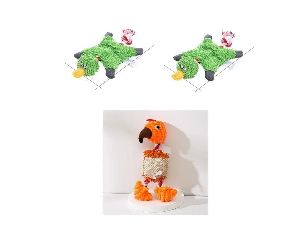 image-Pet Toy Donkey Shape Corduroy Chew Toy For Dogs Puppy Squeaker Squeaky Plush Bone Molar Dog Toy Pet Training Dog