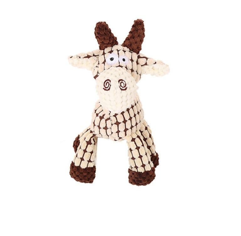 image-Pet Toy Donkey Shape Corduroy Chew Toy For Dogs Puppy Squeaker Squeaky Plush Bone Molar Dog Toy Pet Training Dog