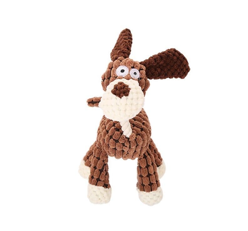 image-Pet Toy Donkey Shape Corduroy Chew Toy For Dogs Puppy Squeaker Squeaky Plush Bone Molar Dog Toy Pet Training Dog