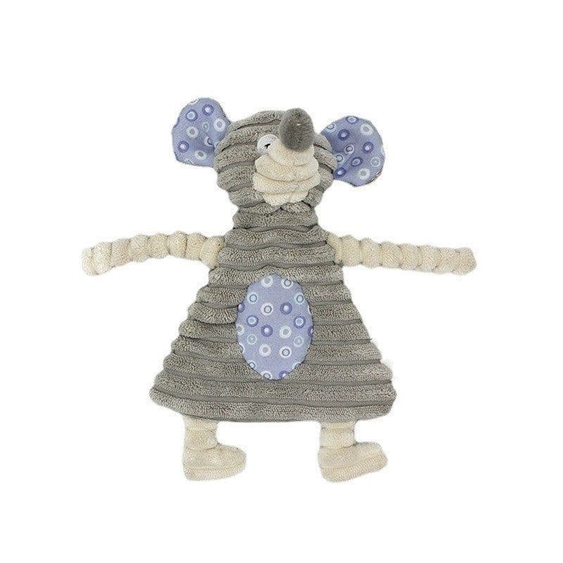 image-Pet Toy Donkey Shape Corduroy Chew Toy For Dogs Puppy Squeaker Squeaky Plush Bone Molar Dog Toy Pet Training Dog