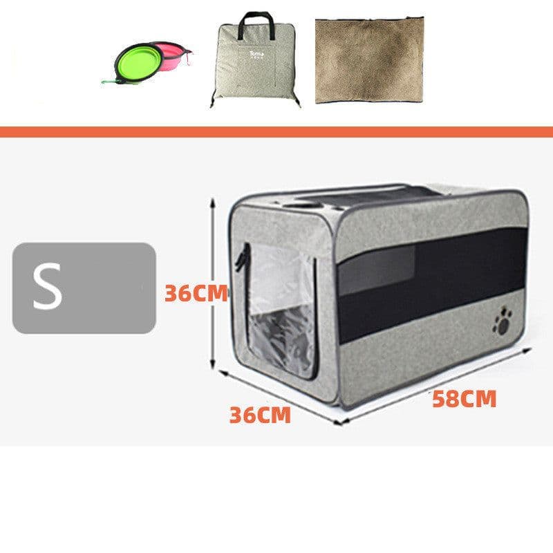 image-Pet Travel Carrier Bag Portable Pet Bag Folding Fabric Pet Carrier Travel Carrier Bag For Pet Cage With Locking Safety Zippers