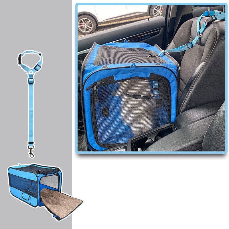 image-Pet Travel Carrier Bag Portable Pet Bag Folding Fabric Pet Carrier Travel Carrier Bag For Pet Cage With Locking Safety Zippers