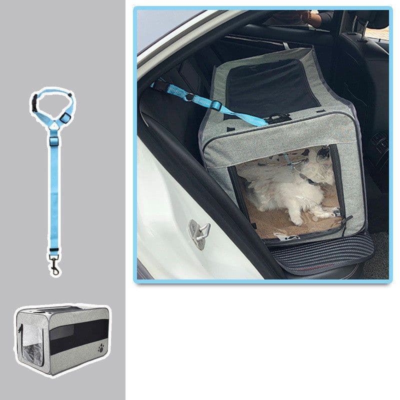image-Pet Travel Carrier Bag Portable Pet Bag Folding Fabric Pet Carrier Travel Carrier Bag For Pet Cage With Locking Safety Zippers
