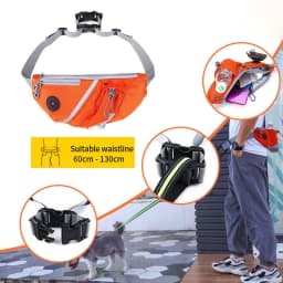 image-Portable Pet Dog Training Bag Waist Bags Wiht Dog Leash Pet Supplies Pouch Obedience Agility Outdoor Feed Storage Waist Bag