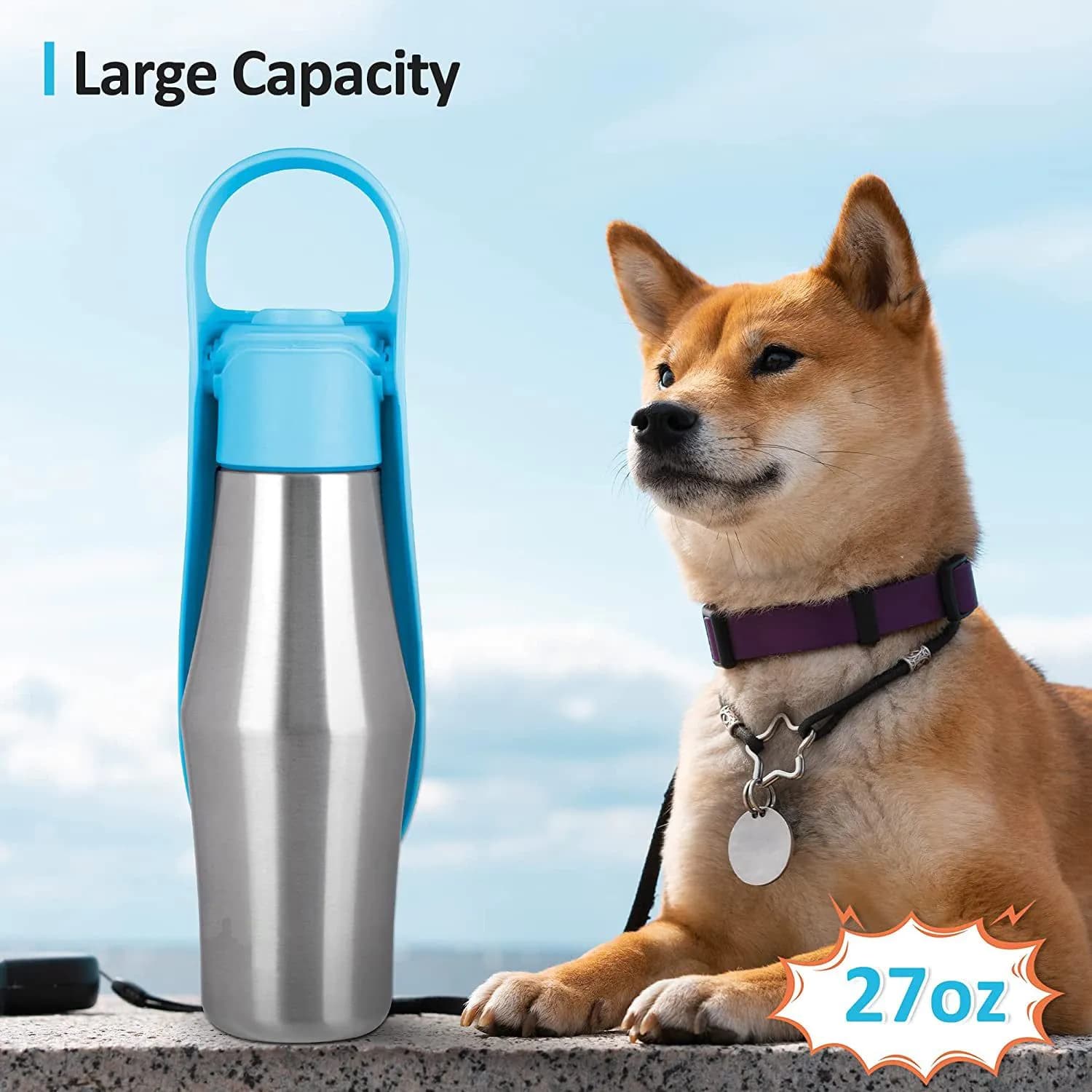 image-New Portable Pet Dog Water Bottle Soft Silicone Leaf Design For Dog Pets Outdoor Travel Drinking Bowls Water Dispenser