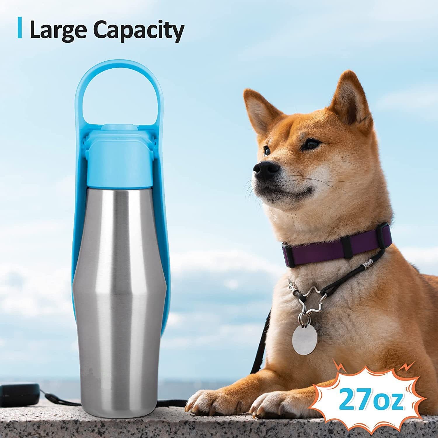 image-New Portable Pet Dog Water Bottle Soft Silicone Leaf Design For Dog Pets Outdoor Travel Drinking Bowls Water Dispenser