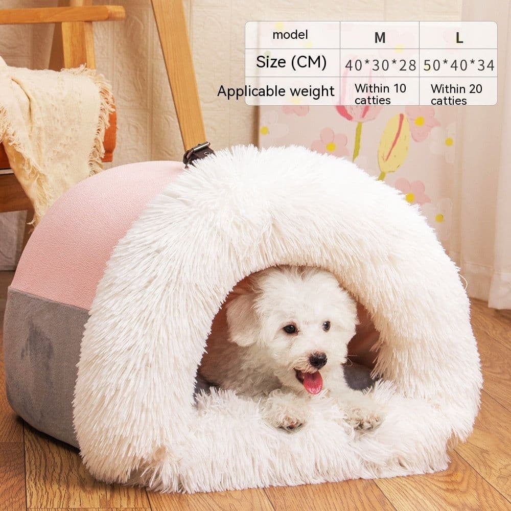 image-New Splice Portable Pet Nest Portable Autumn And Winter Warm Dog Nest Moisture-proof Long Fur Cat Nest Cross Border Pet Nest
